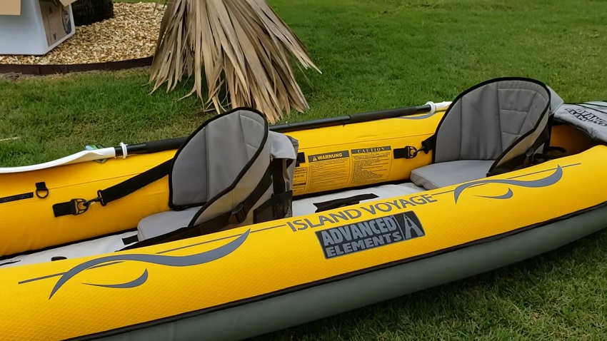 Two seats of the Advanced Elements Island Voyage 2 kayak