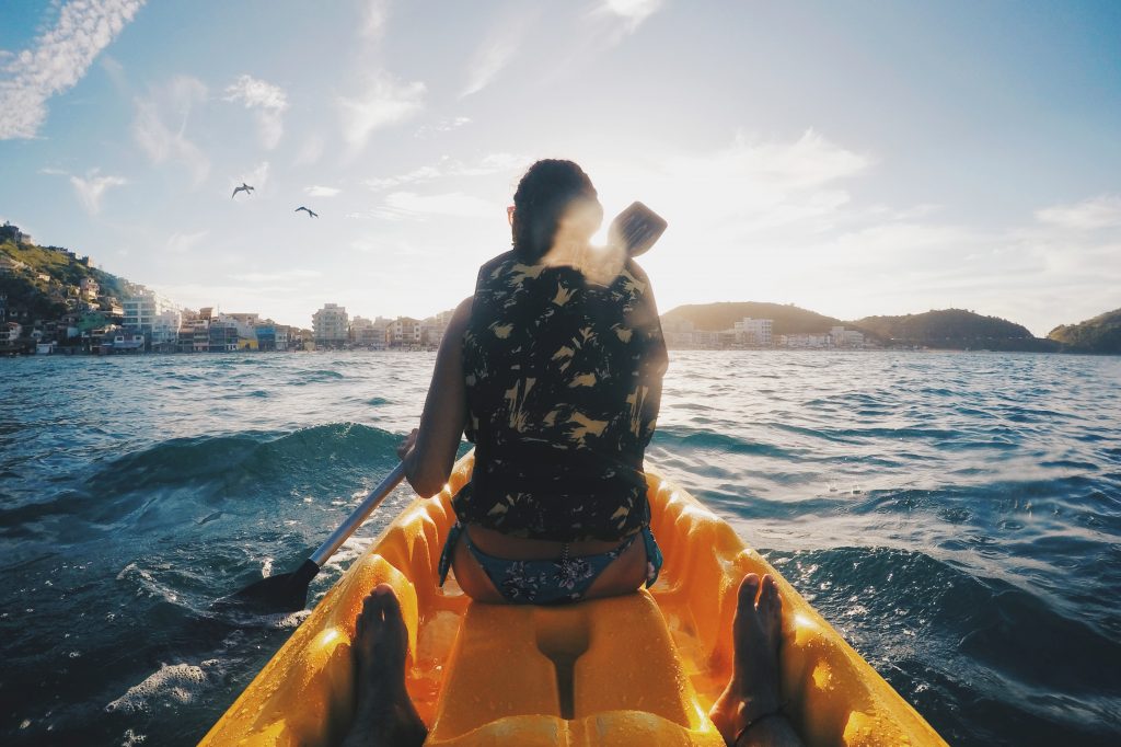 Couple kayaking in Tandem kayak