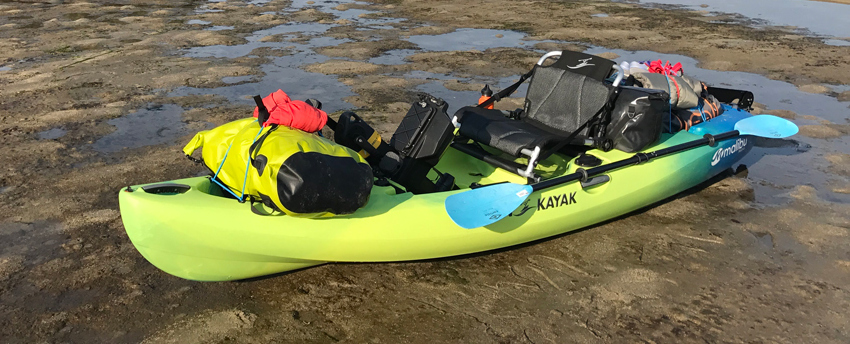 A heavily loaded kayak