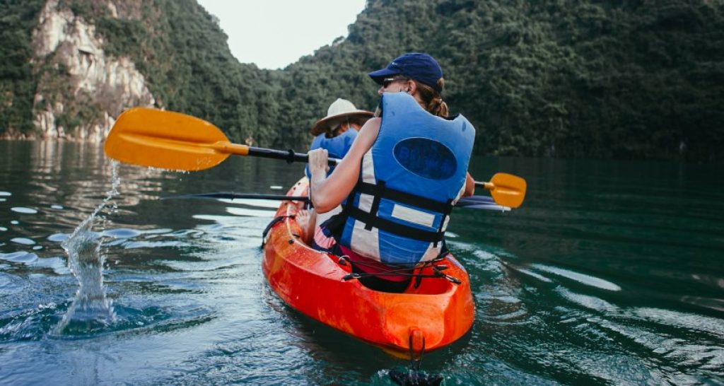 Sit-on-top tandem kayak