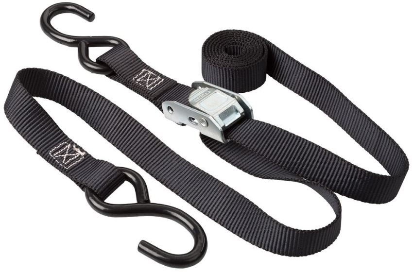 A black strap with a cam buckle