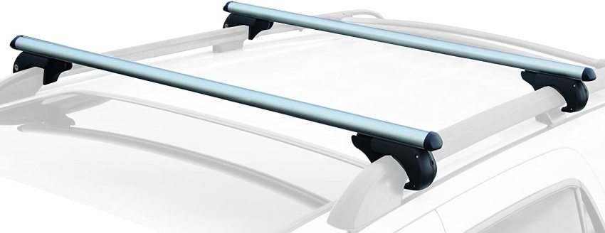 Two automobile roof crossbars