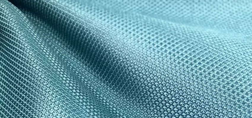 Blue polyester fabric