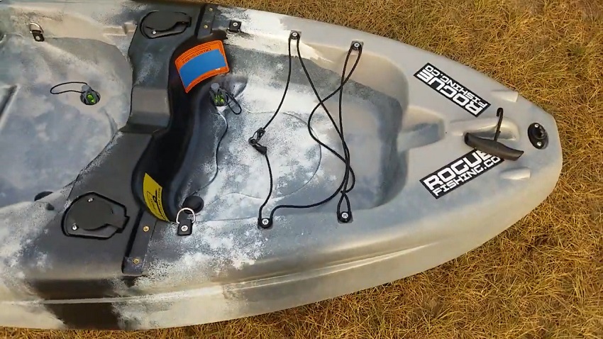 A back storage area of the BKC FK285 kayak