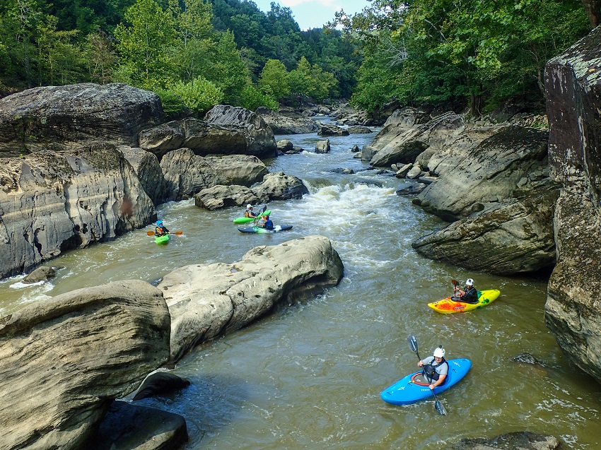 Kayaking on the Rockcastle river