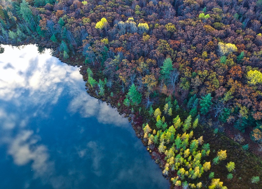 Sky reflected in a lake in Michigan