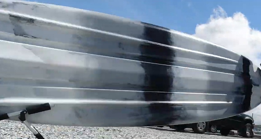 The rotomolded High-Density Polyethylene hull of the BKC SUPYN kayak