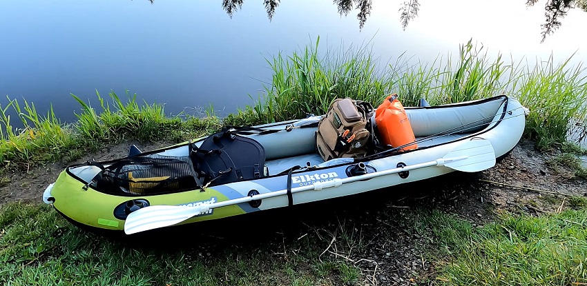 Elkton Outdoors Cormorant 2 Person Tandem Inflatable Fishing Kayak 