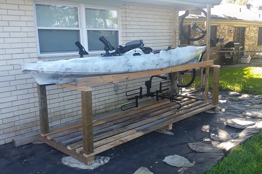 DIY kayak and bike rack