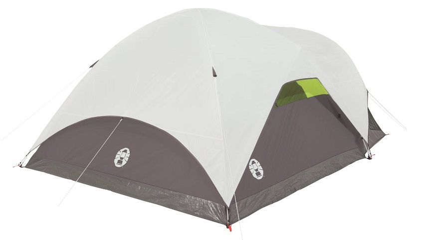 A white rainfly on the Coleman Steel Creek Fast Pitch 6-Person Tent