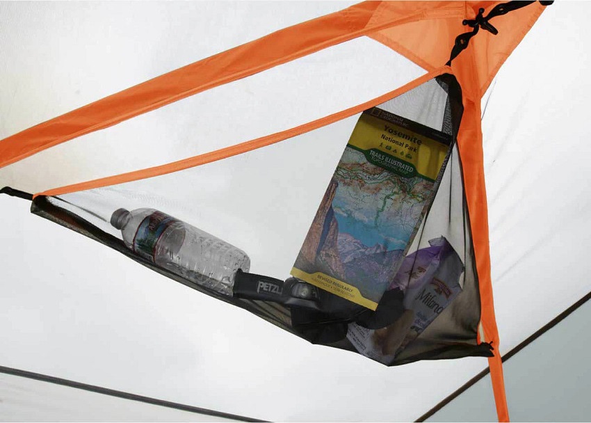A mesh storage pocket inside the Eureka Copper Canyon LX 12 Person Tent