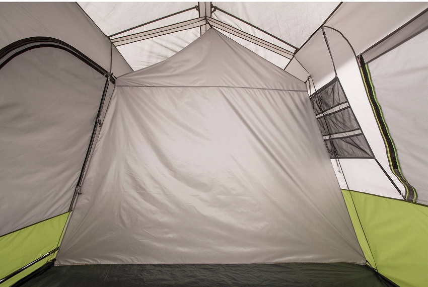 A room divider inside the Ozark Trail 9-Person Instant Cabin Tent