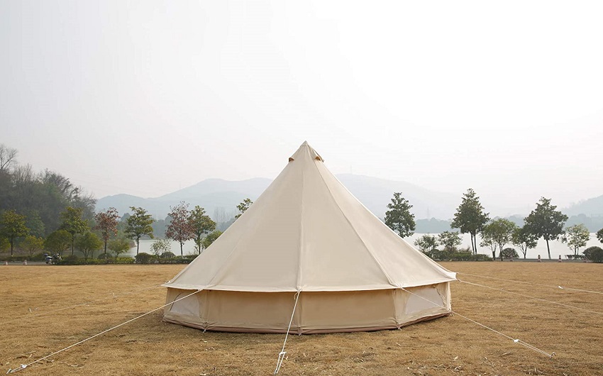 Yurtent Roomy Bell Tent pitched in the field