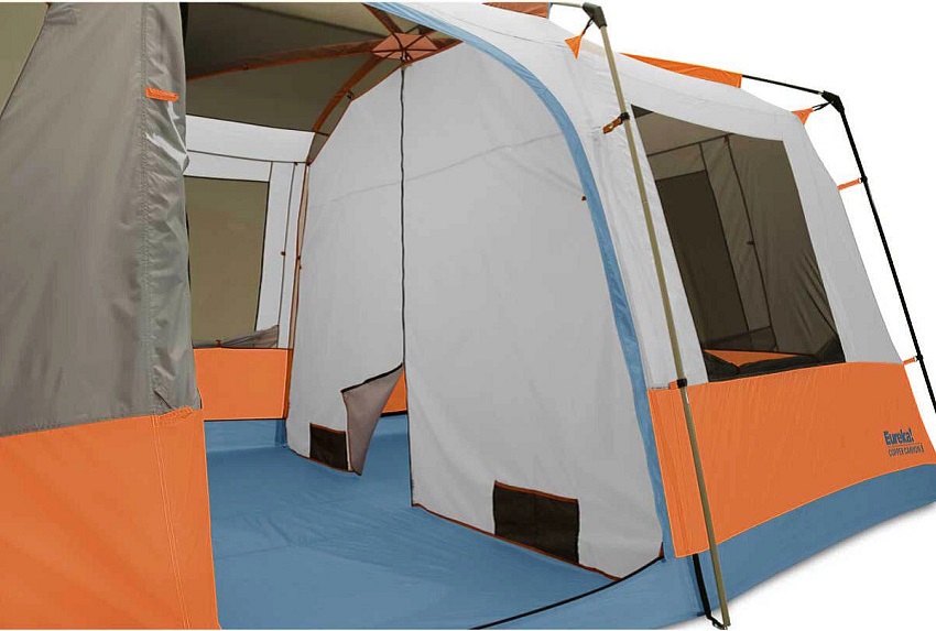 A room divider inside the Eureka Copper Canyon LX 12 person tent 