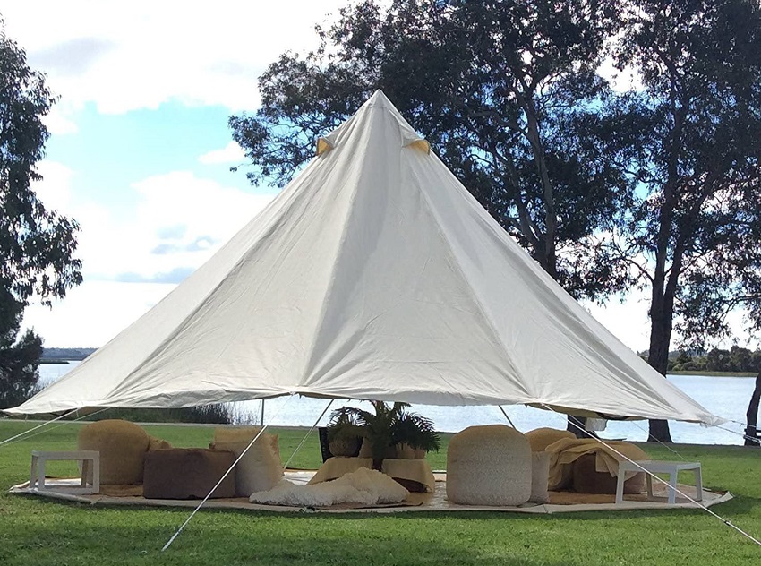 Unistrengh Canvas Bell Tent with rolled up sidewalls