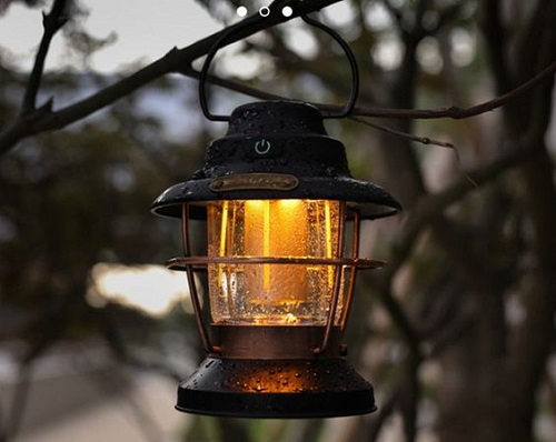 A camping battery-operated lantern