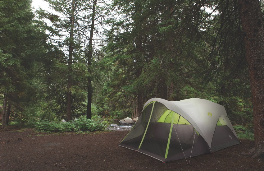 Coleman Steel Creek Fast Pitch 6-Person Tent is in the forest