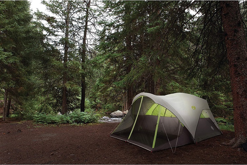 Coleman Steel Creek Fast Pitch tent pitched in the woods