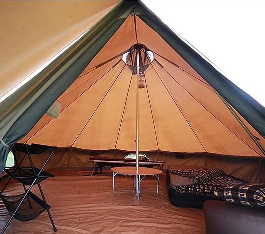 Interior of the KingCamp Khan Canvas tent