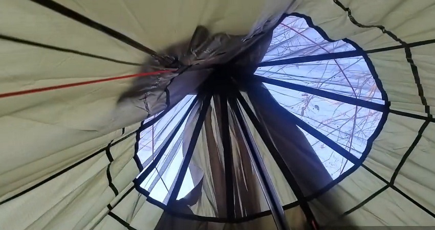 Roof area of the Omnicore Designs Teepee Tent
