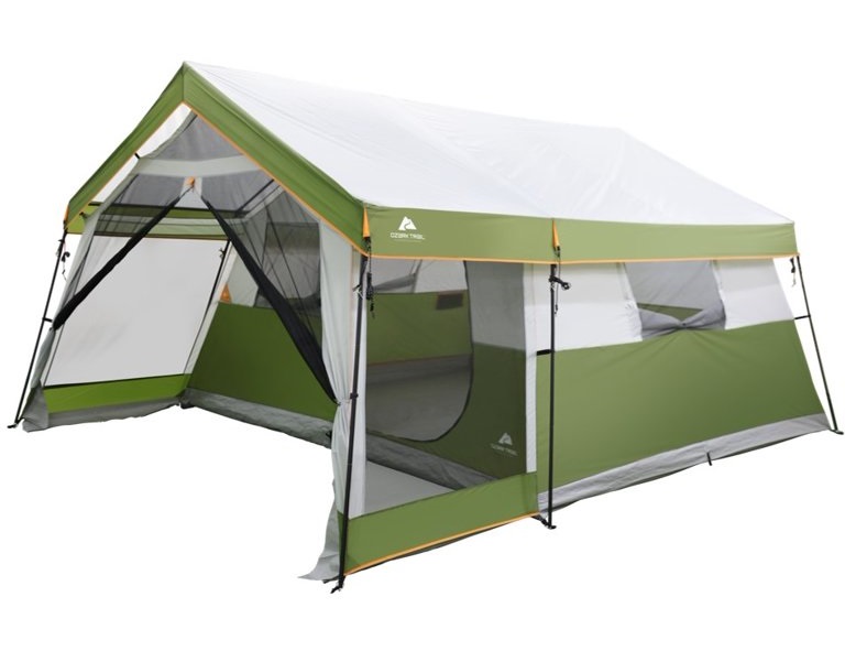 Doors and vestibule of the Ozark Trail 8-Person Family Cabin Tent with Screen Porch