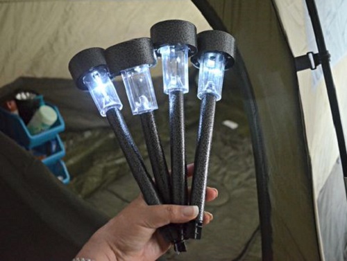 Four stakes with LED lighting