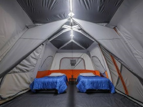 A tent with LED lighting 