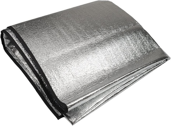 An aluminum camping mat 