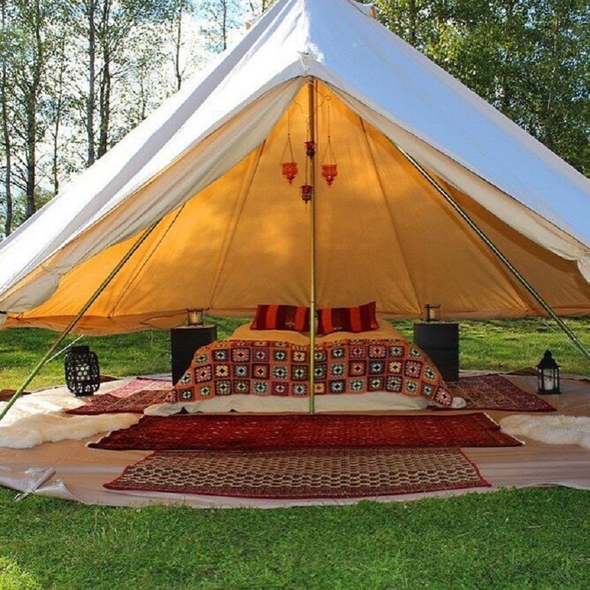 Danchel Canvas Yurt Cotton Bell Tent with unzipped walls