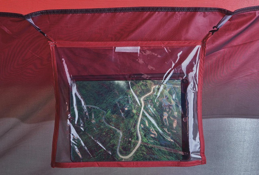 An adjustable multimedia pocket inside the Ozark Trail 10-Person Tunnel Tent