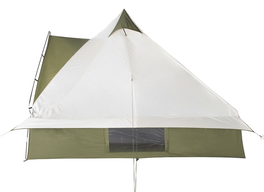 A side awning of the Ozark Trail Hazel Creek 8-Person Lodge tent