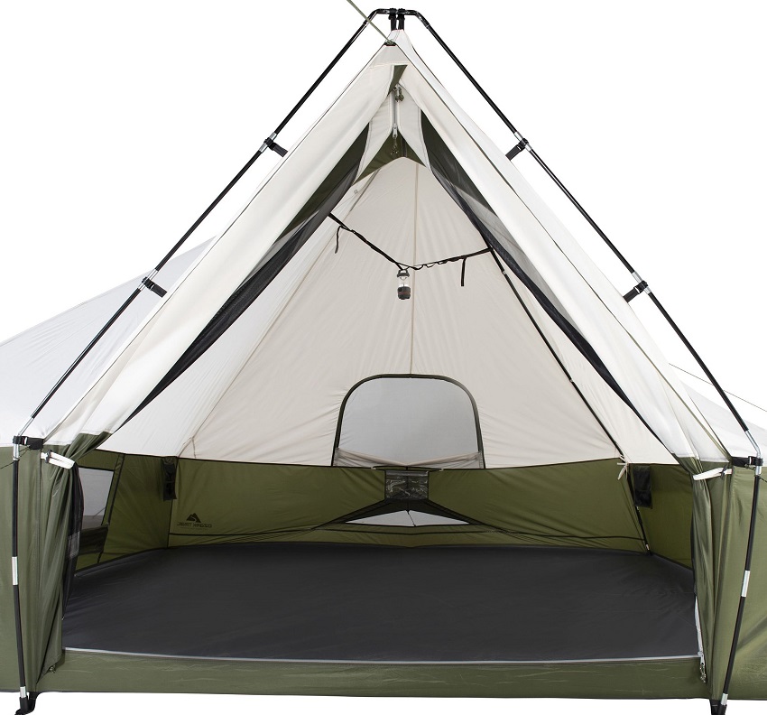 Interior peak height of the Ozark Trail Hazel Creek 8-Person Lodge tent