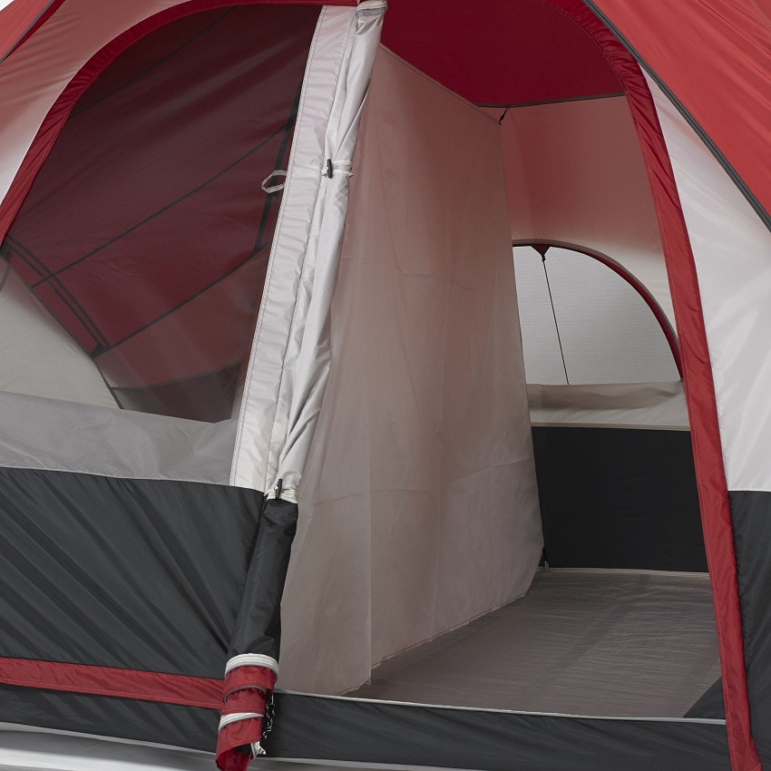 An interior divider inside the Ozark Trail 8-Person Dome tent