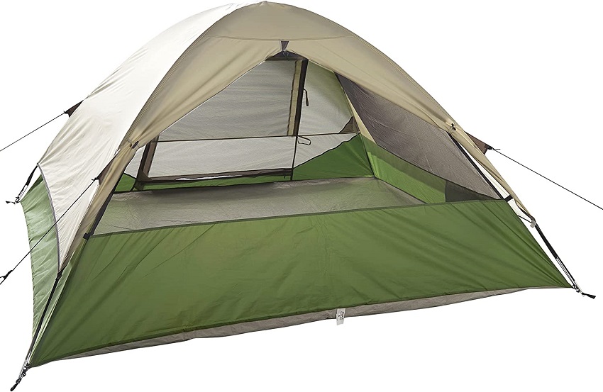 A mesh window of the Wenzel Jack Pine 4-Person Dome tent