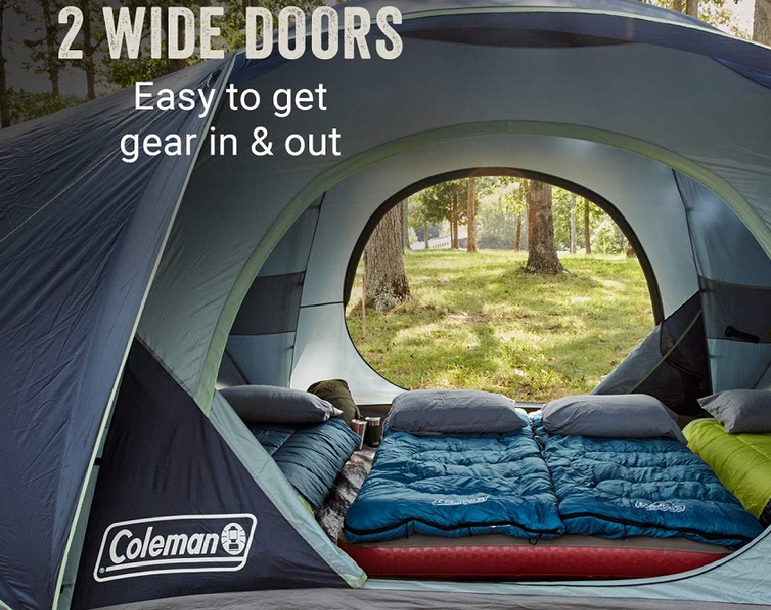 Coleman Skydome 8-Person XL Tent wide doors