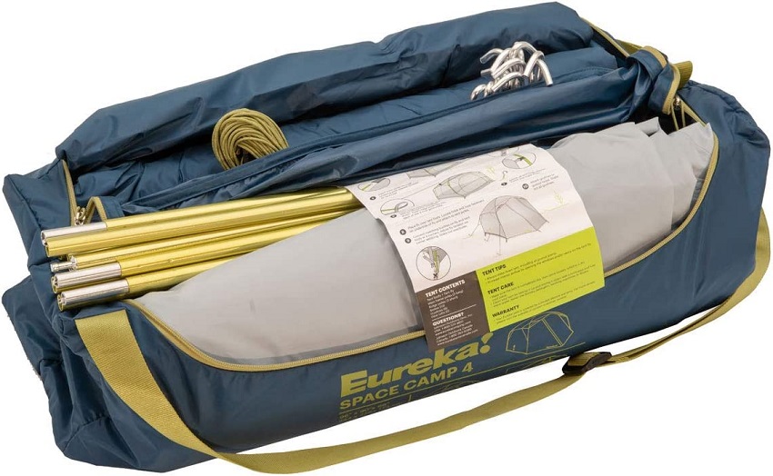 Packed size of the Eureka Space Camp 4 Person Tent