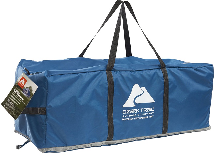 Packed size of the Ozark Trail Crystal Caverns 10-Person Festival Tent With 2 Entrances