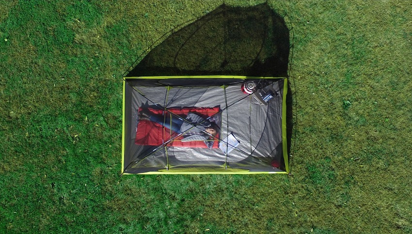 A fully mesh ceiling of the Ozark Trail 6-Person Four Season Dome Tent