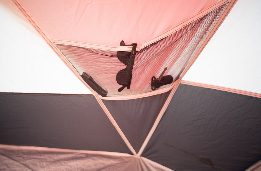 A wall mesh pocket inside the Ozark Trail 8-Person Dome tent