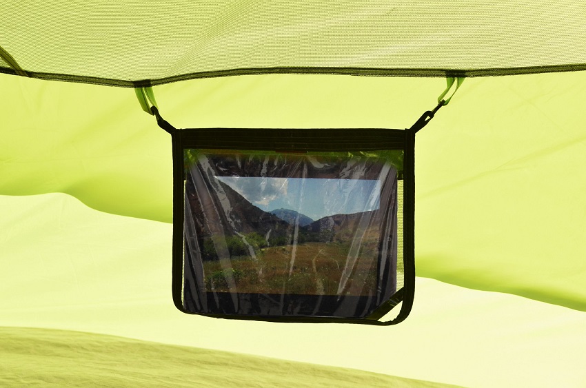 A media pocket inside the Ozark Trail 6-Person Four Season Dome Tent