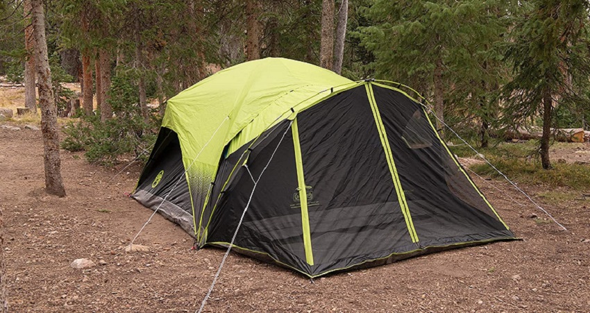 Coleman Carlsbad 6-Person Dome Tent with Screen Room in the woods