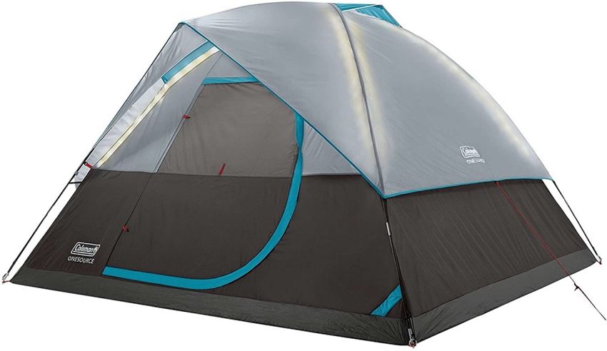 Coleman OneSource Rechargeable 4-Person Camping Dome Tent with Airflow System & LED Lighting