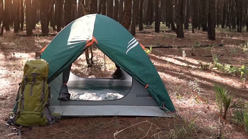 NTK Colorado GT tent pitched in a forest