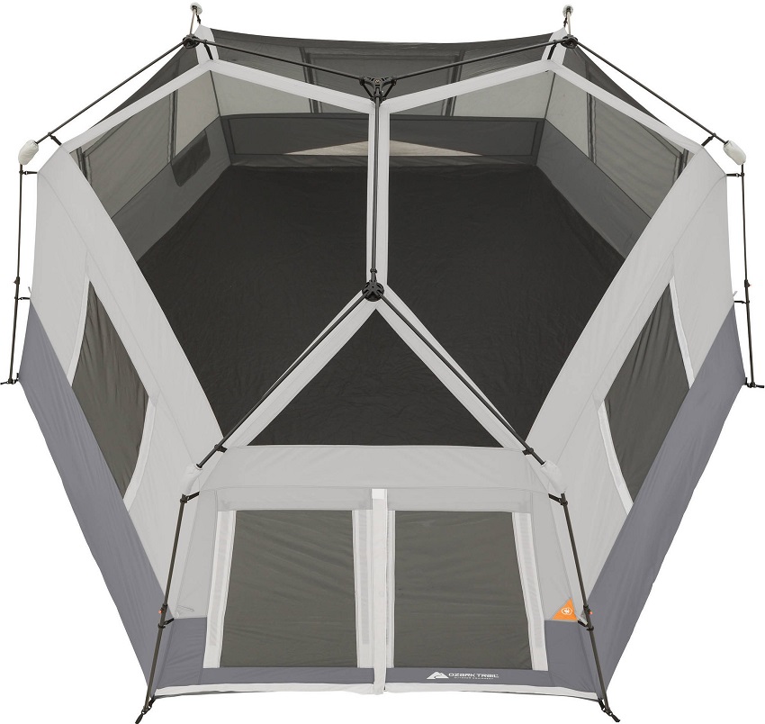 Breathability and ventilation features of the Ozark Trail 8-Person Instant Hexagon Cabin Tent 