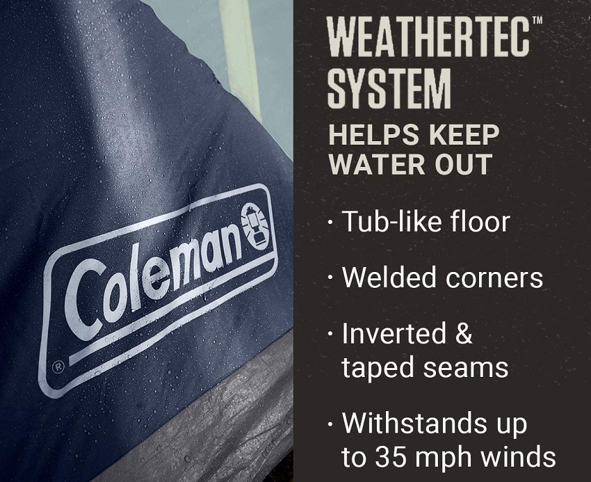 Coleman Skydome 8-Person XL Tent WeatherTec system