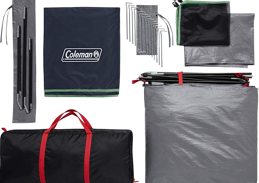 Coleman Skydome 4-Person Tent components