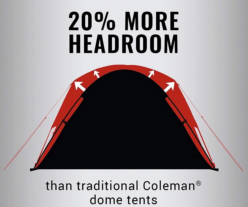 Coleman Skydome 4-Person Dark Room Tent headroom