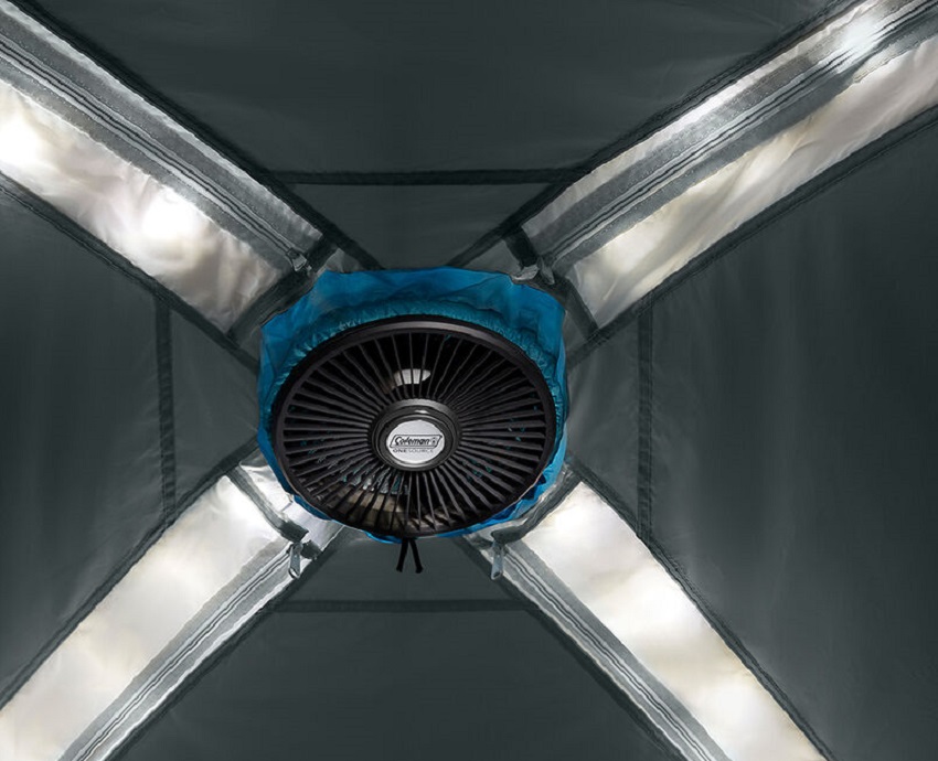 An easy-to-use airflow system of the Coleman OneSource Rechargeable 4-Person Camping Dome Tent with Airflow System and LED Lighting
