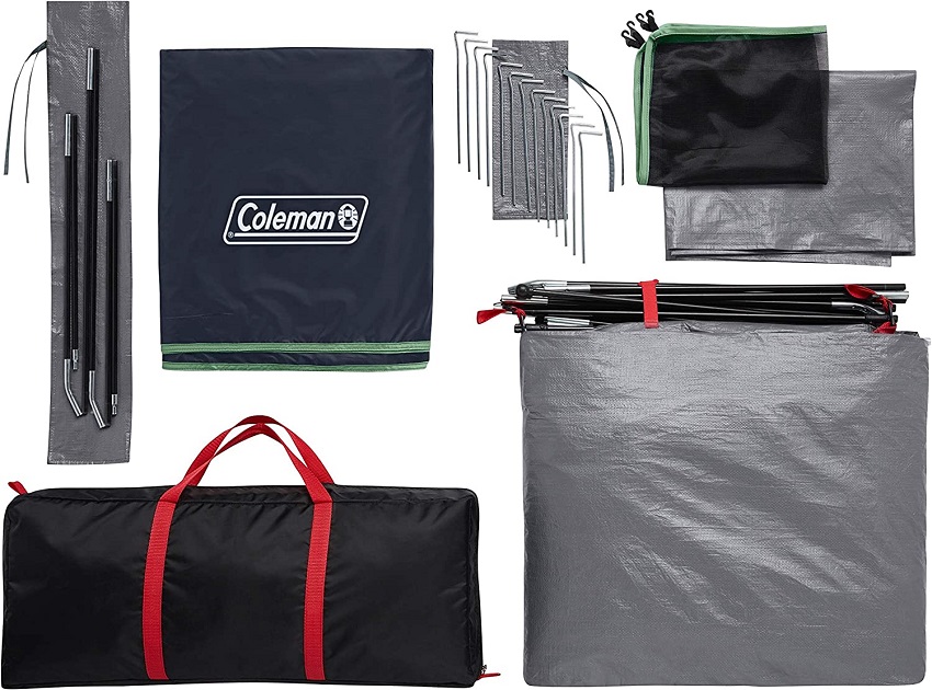 Parts of the Coleman Skydome 8-Person Tent