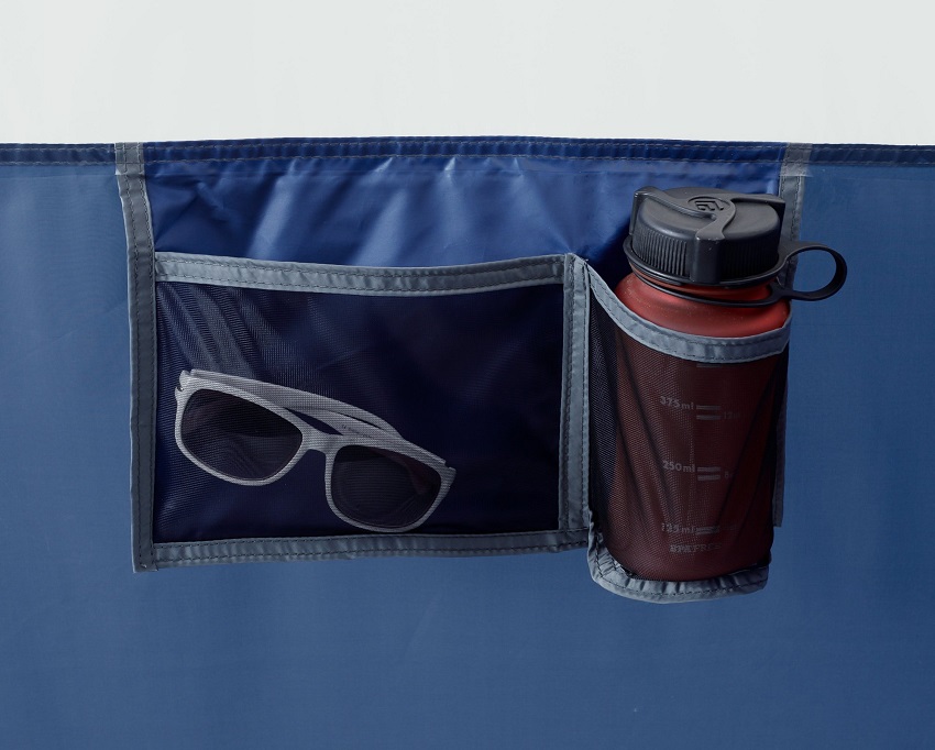 A storage pocket inside the Ozark Trail 4-Person Instant Cabin Tent with LED Lighted Hub